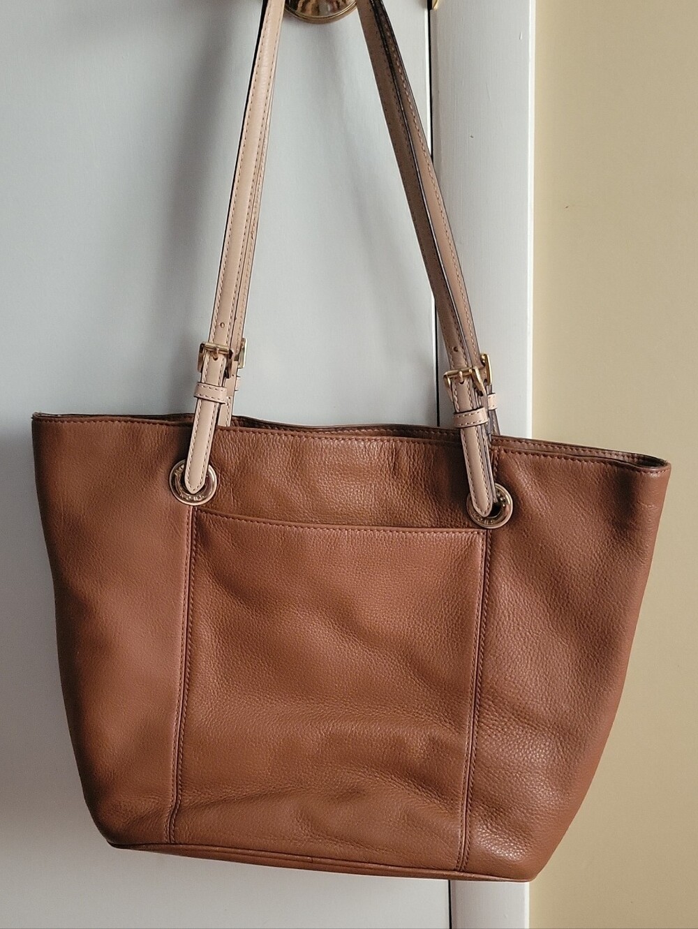 Michael Kors Leather Tote with Cream Straps in Great Condition